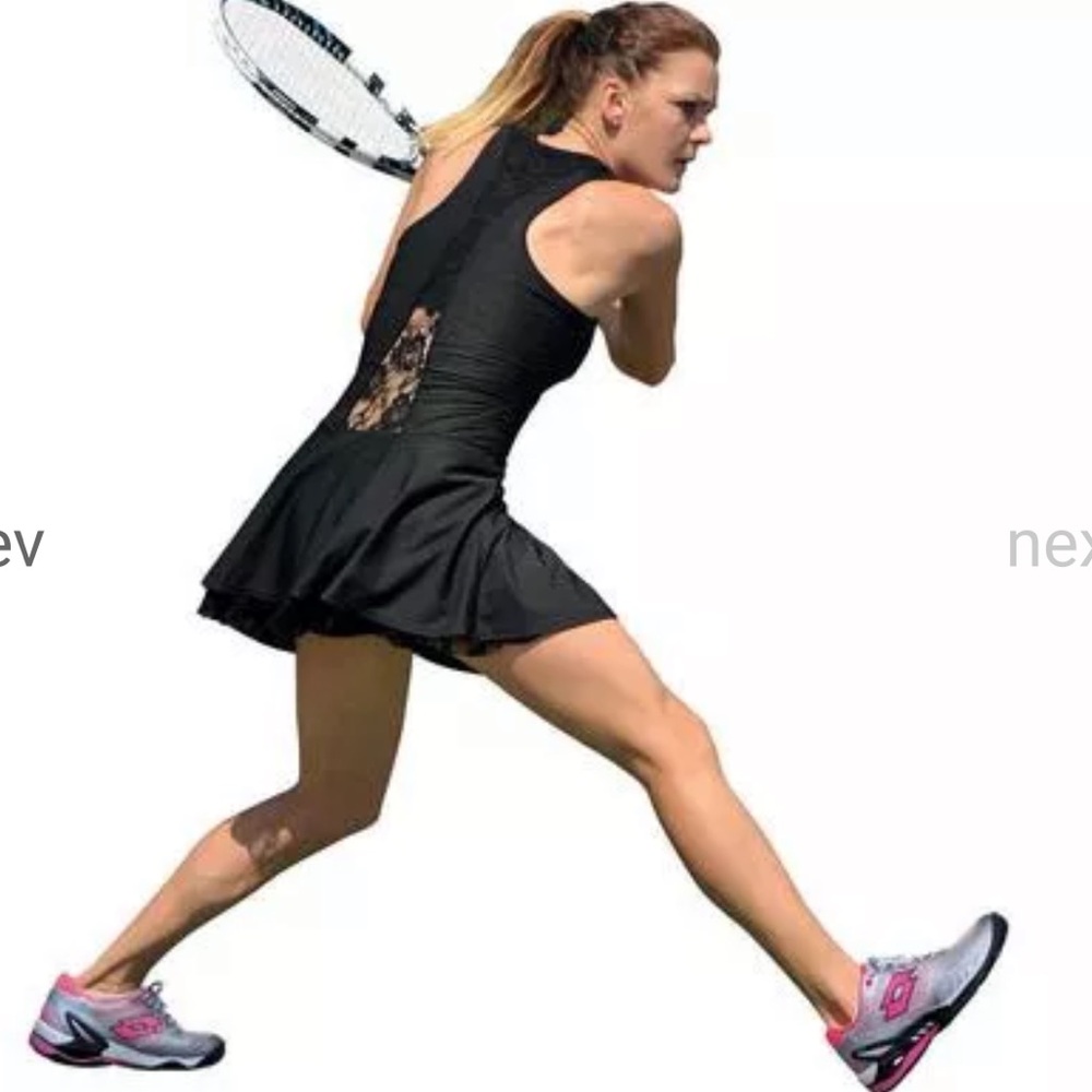 Lotto black tennis dress with lace S
